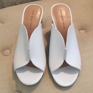 WHO WHAT WEAR white mules